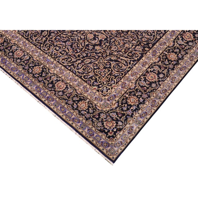 Boho Chic Nahin Blue/Beige Wool Rug - 10'1'' X 12'6'' For Sale In New York - Image 6 of 10