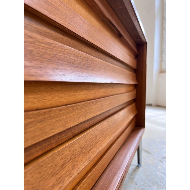Chest of Drawers in Walnut with New Chrome Feet For Sale - Image 5 of 11