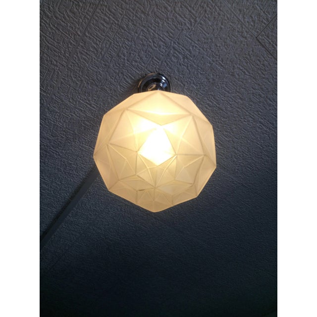 Art Deco Pendant Light in Opaque Glass Globe For Sale - Image 3 of 7