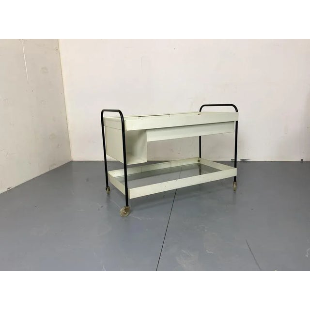 Metal Mid-Century Modernist Pilastro Side Table Serving Trolley by Coen De Vries for Pilastro, 1950s For Sale - Image 7 of 13
