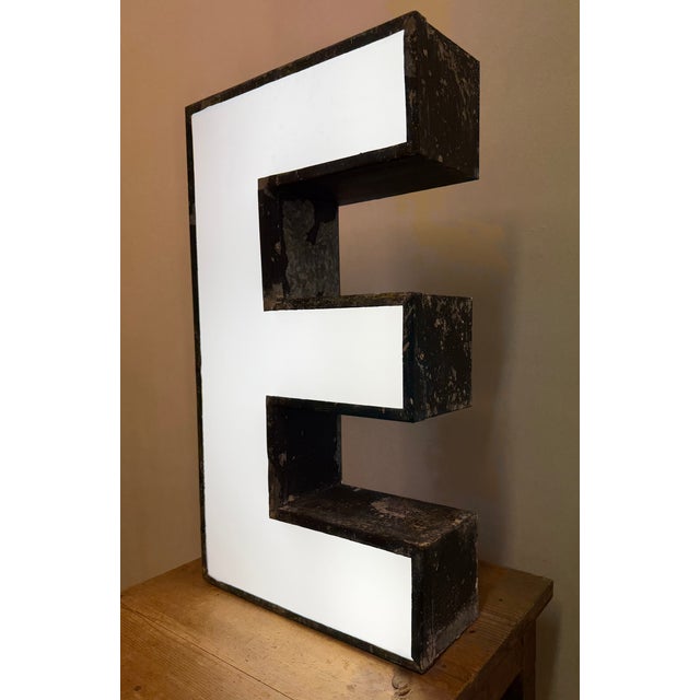 Large Vintage Illuminated Advertising Letter E, 1960s For Sale - Image 15 of 16
