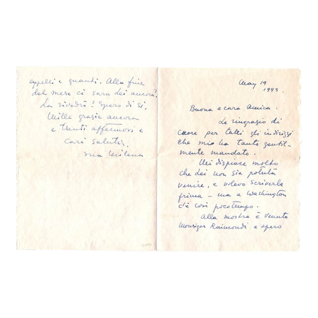 Milena Barilli, Letters by Milena Barilli to the Countess Pecci Blunt, 1943/1937 For Sale