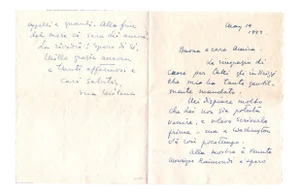 Milena Barilli, Letters by Milena Barilli to the Countess Pecci Blunt, 1943/1937