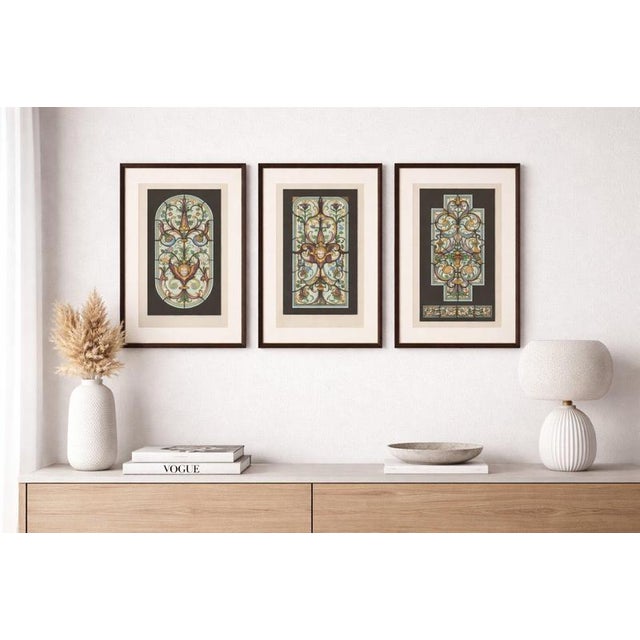 Zettler, Bavarian Decorative Panels, Chromolithographs, 1874, Set of 3 For Sale - Image 6 of 9