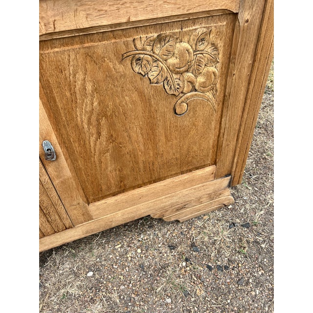 A handsome French Art Deco two-door buffet crafted in bleached oak, dating to circa 1935. Featuring clean architectural...