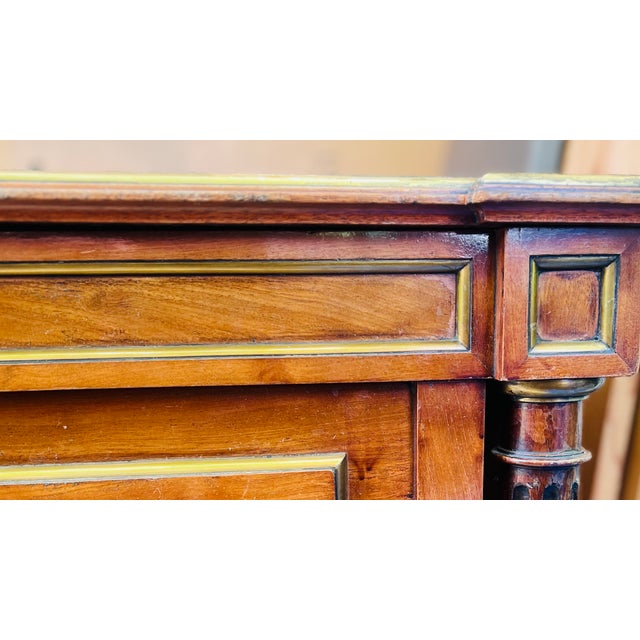 Early 20th Century French Empire Revival Burlwood Blanket Chest With Ebonized Columns & Gilt Bronze Accents, Circa 1900 For Sale - Image 5 of 7