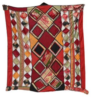Vintage Embroidered Uzbek Wall Hung Patchwork Tapestry, 1920s