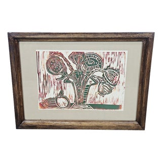 Edgar Carl Bettermann, Still Life, 1988, Linocut For Sale