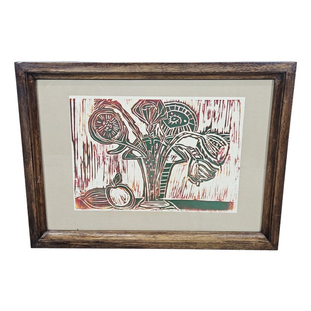 Edgar Carl Bettermann, Still Life, 1988, Linocut For Sale