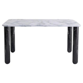 Medium White and Black Marble Sunday Dining Table by Jean-Baptiste Souletie For Sale
