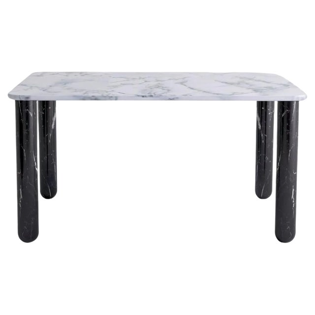 Medium White and Black Marble Sunday Dining Table by Jean-Baptiste Souletie For Sale