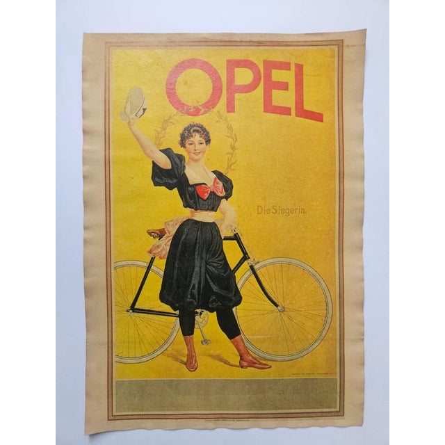 Art Deco Opel Automobile Advertising Poster, 1930s, in Very Good conditions. Designed 1920 to 1949