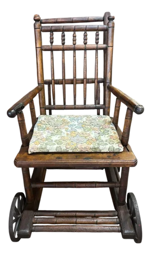 Antique Convertible Stroller & High Chair Victorian Children’s Chair Primitive Nursery Furniture