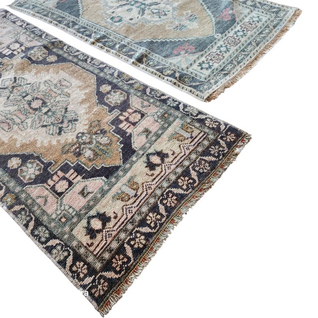 Hand Knotted Oriental Turkish Small Area Rugs - a Pair For Sale - Image 4 of 10