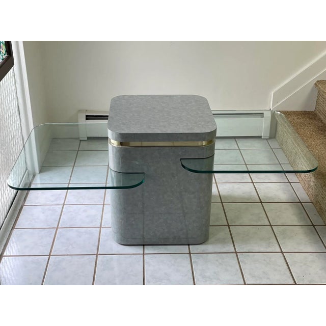 Wood Postmodern Springer Style Tri-Level Console Table For Sale - Image 7 of 11