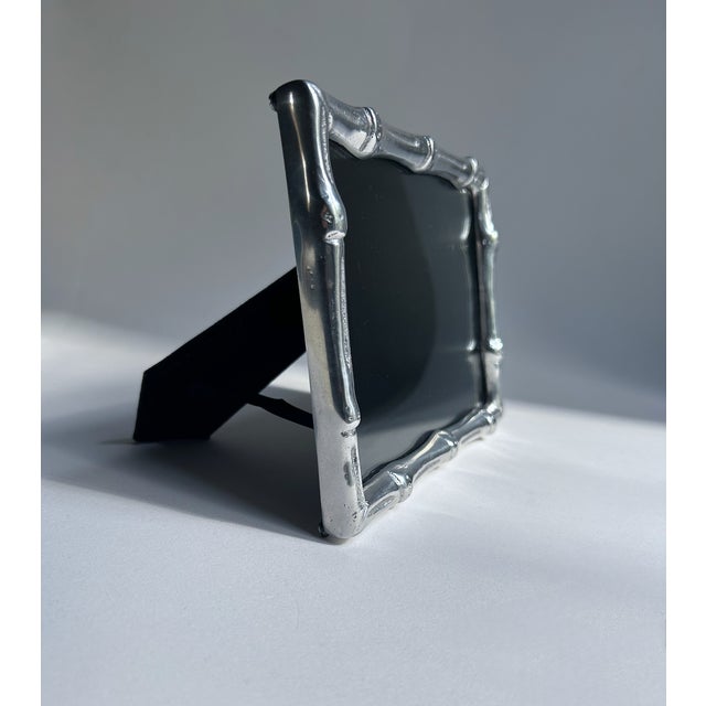 Late 20th Century Mariposa Faux Bamboo Cast Aluminum Picture Frame For Sale - Image 5 of 18