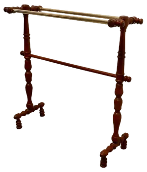 French Oak and Brass Towel Rail, 1890s