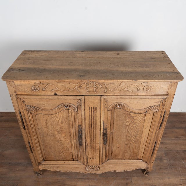 Early 19th Century Tall French Bleached Oak Sideboard Buffet For Sale - Image 4 of 16