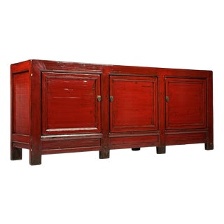 Vintage Chinese Red Sideboard For Sale