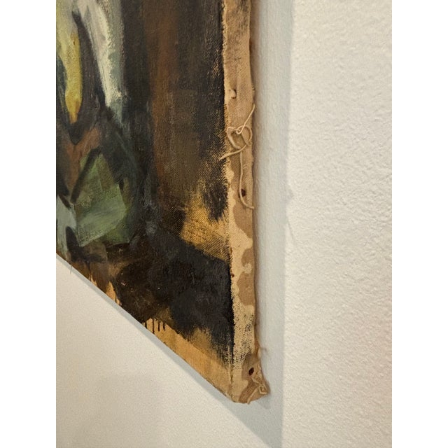 Textile Mid-20th Century Abstract Expressionist Female Nude Oil Painting on Canvas For Sale - Image 7 of 15