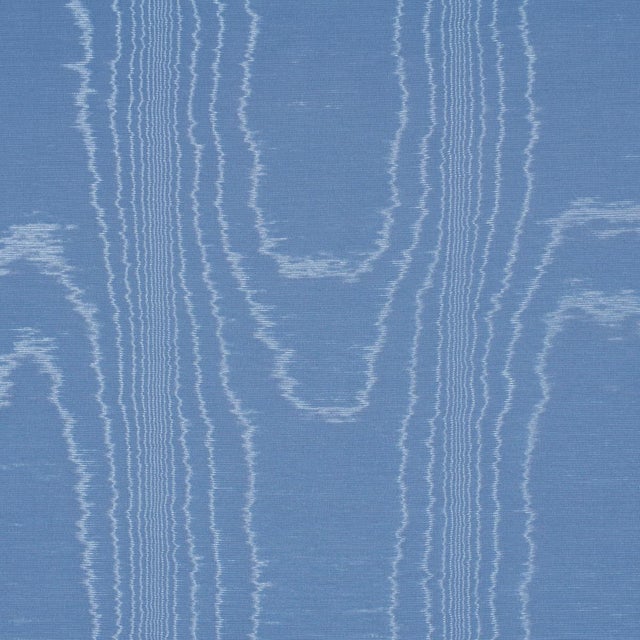 Traditional Schumacher Washington Moiré Fabric In Cobalt For Sale - Image 3 of 5