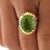 Vintage 6 Carat Oval Cut Peridot 14k Gold Fluted Sunburst Ring, Size 9 For Sale In Miami - Image 6 of 11