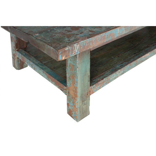Vintage Workshop Table as Coffee Table For Sale - Image 4 of 9