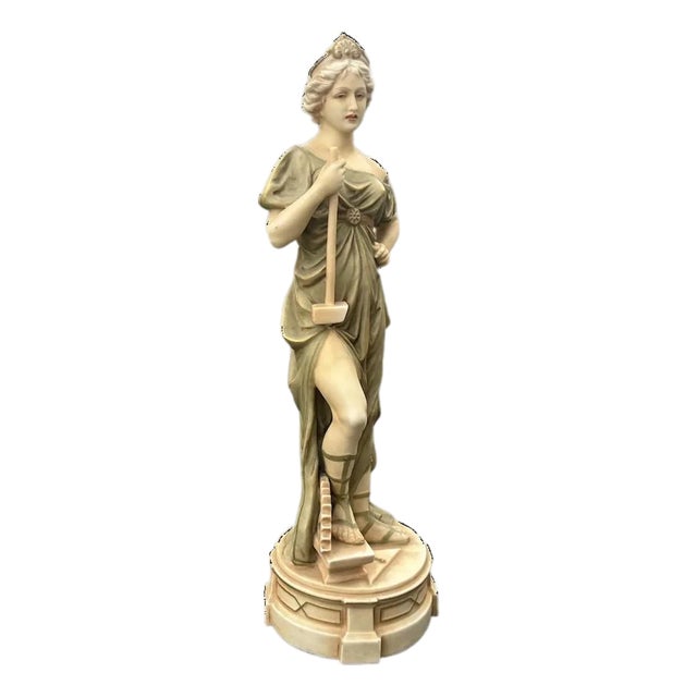 Early 20th Century Royal Dux Neoclassical Female Labor Goddess Figurine For Sale