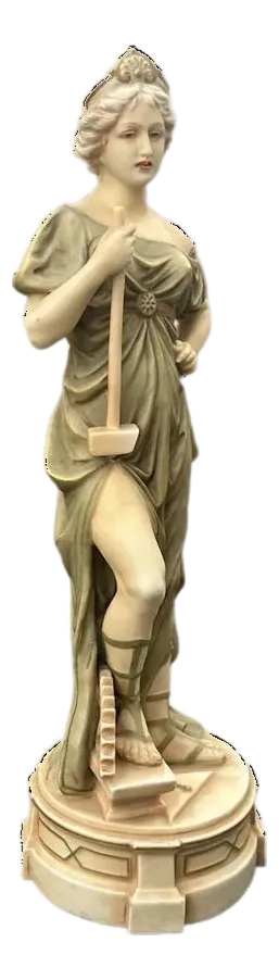 Early 20th Century Royal Dux Neoclassical Female Labor Goddess Figurine