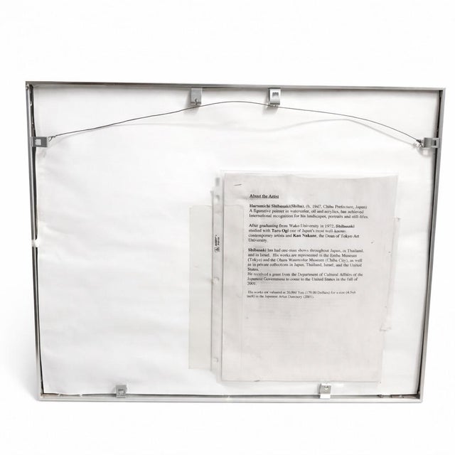 Early 21st Century Original Coastal Watercolor Painting – Signed by Harumichi Shibasaki - Framed - 20.5” W X 16.5” H For Sale - Image 5 of 6