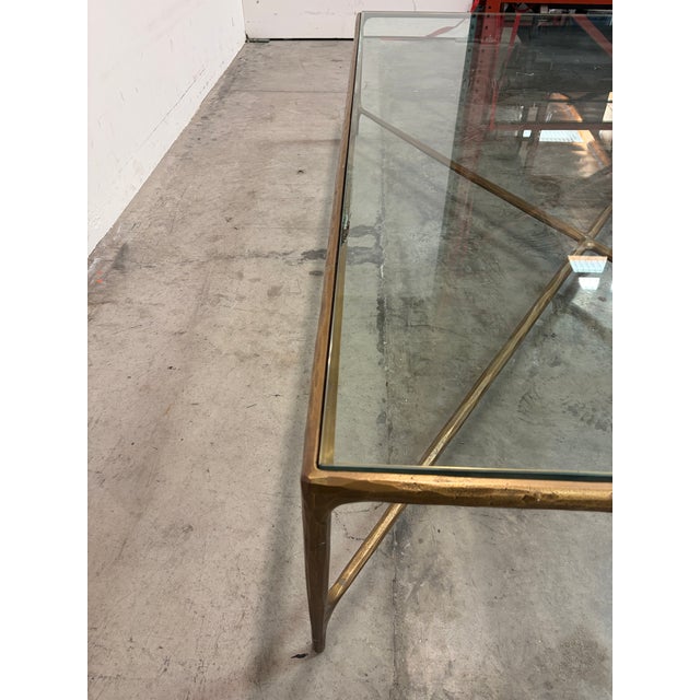 Brass Rh Modern Thaddeus Glass Rectangular Coffee Table For Sale - Image 8 of 9