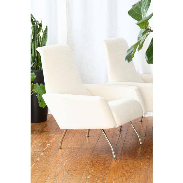 Pair of Mid Century Italian Lounge Chairs, Restored For Sale - Image 4 of 14