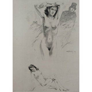 Alméry Lobel-Riche, Etude de femmes nues (Nude), Etching For Sale