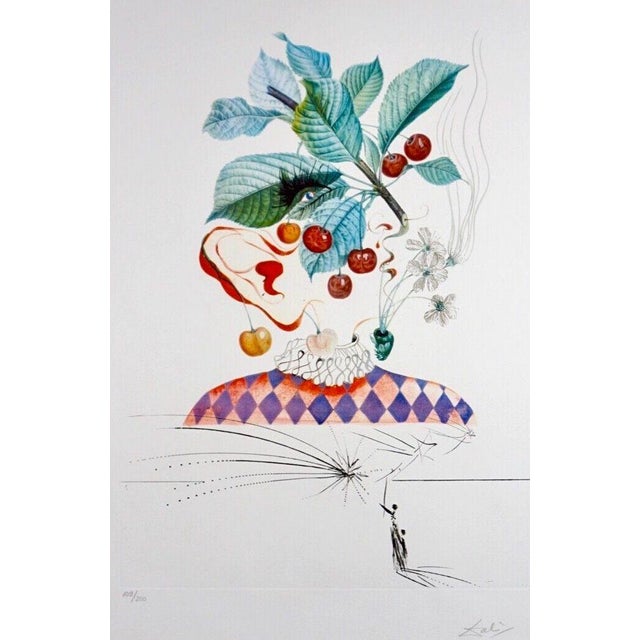 1960s Dali FlorDali/Les Fruits Cherries Hand Signed Numbered Etching Surreal Art For Sale