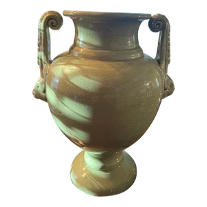 1980s Green Urn Vase
