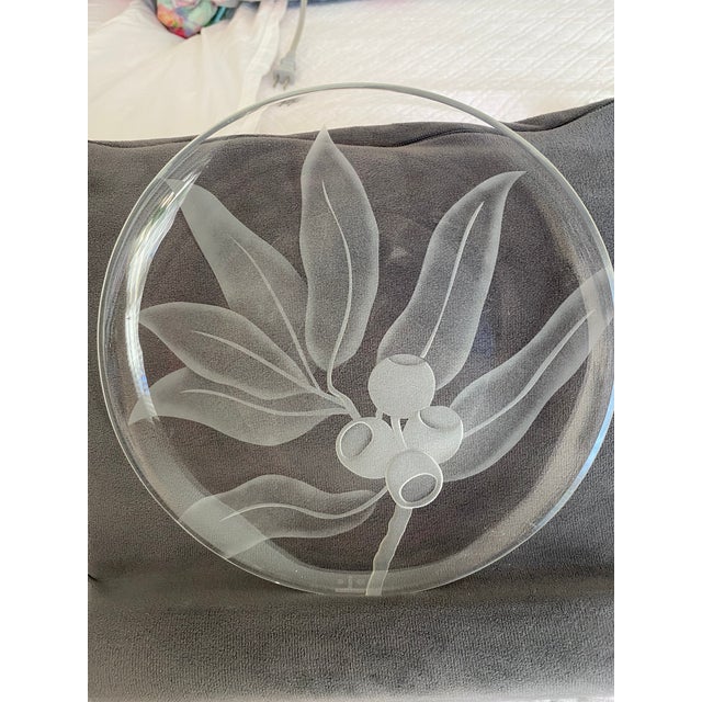 Dorothy Thorpe Dorothy Thorpe Art Deco Acid Etched Olive and Leaves Plates, Set/4 For Sale - Image 4 of 5