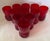 Blenko Vintage Ruby Red Art Glass Tumblers, Sculptural Mid-Century Modern Drinking Glasses, Blenko Style Dimple Pinched Set of 11 For Sale - Image 4 of 9
