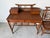 English Vintage British Colonial Style Faux Bamboo & Cane Pagoda Desk With Matching Chair For Sale - Image 3 of 12