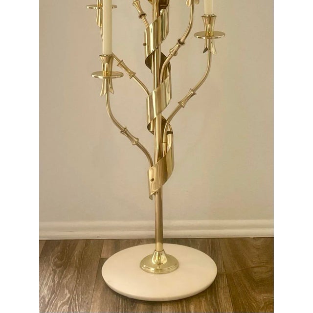 1950s Stilnovo Brass and Marble Candelabra Floor Lamp For Sale - Image 10 of 10