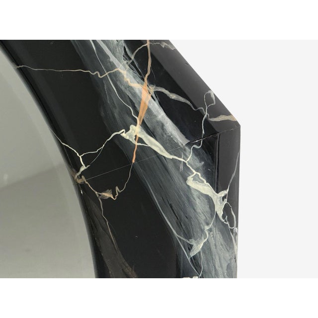 Onyx Mid-Century Modern, Octagonal Wall Mirror, Faux Marble Finish, Usa, 1980s For Sale - Image 8 of 9