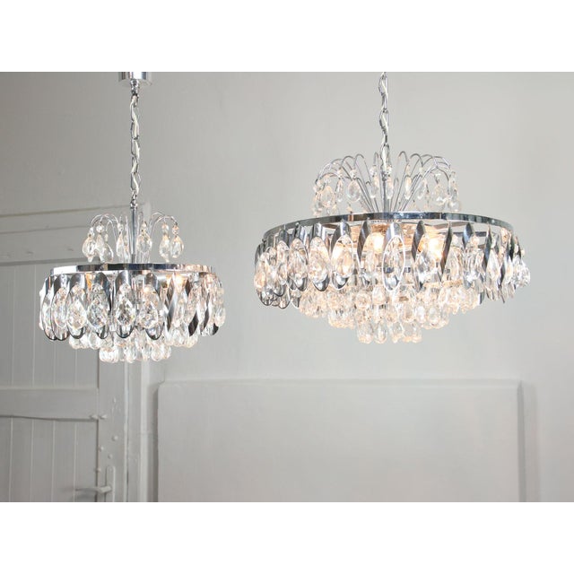 Vintage Viennese Crystal Chandeliers, 1970s, Set of 2 For Sale - Image 14 of 18
