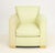 John Hutton for Donghia "Noble" Mint Green Leather Arm Chair, on four wood feet, label to underside. 31.5" H x 31" W x...