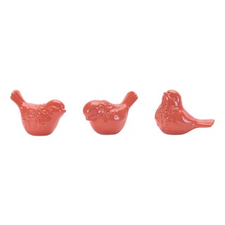 Ceramic Floral Bird Figurine (Set of 6) For Sale