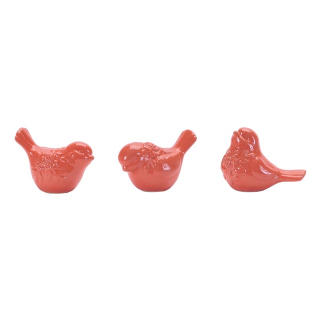 Ceramic Floral Bird Figurine (Set of 6) For Sale