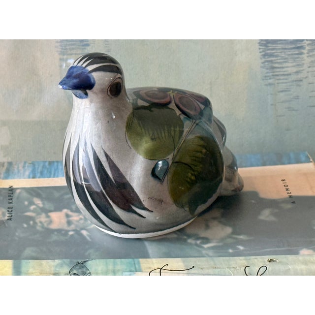 Ceramic Vintage Tonala Pottery Bird Figurine Folk Art Mexican For Sale - Image 7 of 10