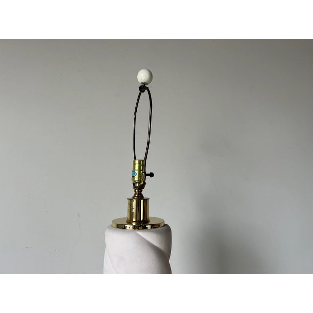 80's Postmodern Twisted Ceramic and Brass Floor Lamp For Sale - Image 10 of 13