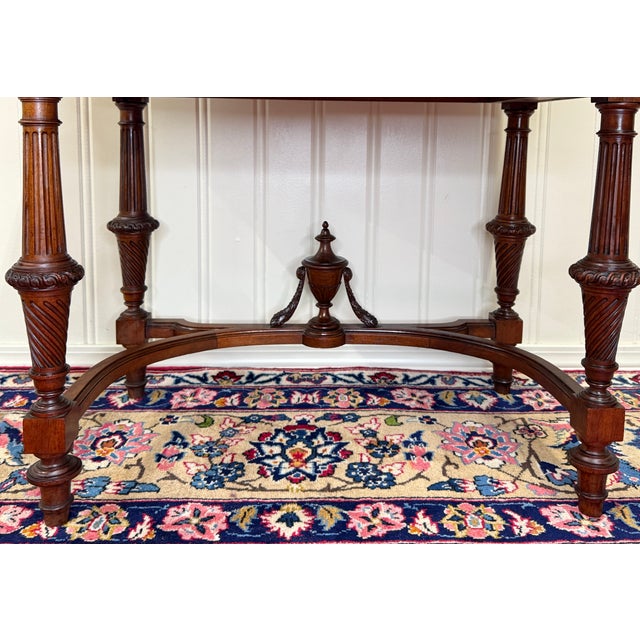 Antique French Louis XVI Style Marble Top Chest Side End Table Walnut c.1920s-30 For Sale - Image 14 of 18