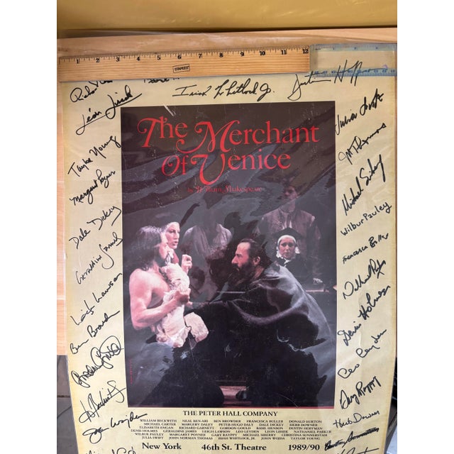 Original Broadway poster for The Merchant of Venice by William Shakespeare, produced by The Peter Hall Company and...