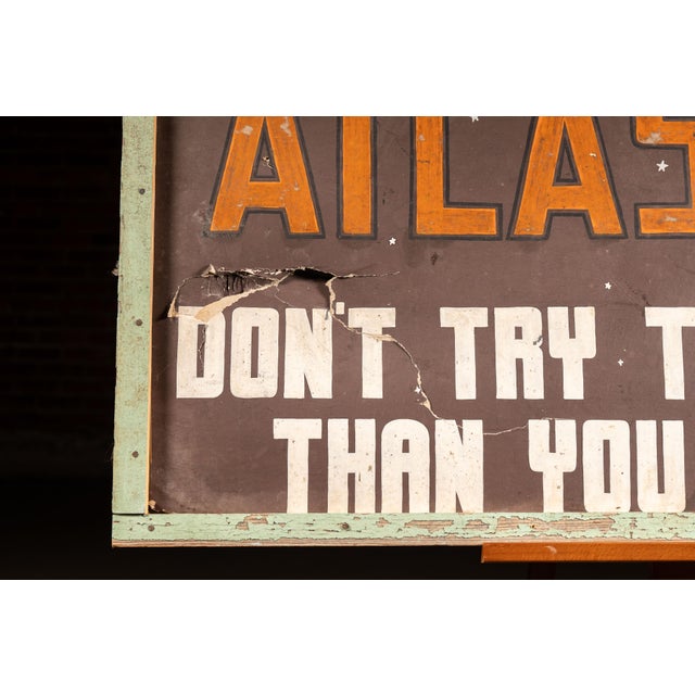 Vintage Hand-Painted Workplace Sign by NSC For Sale - Image 4 of 8