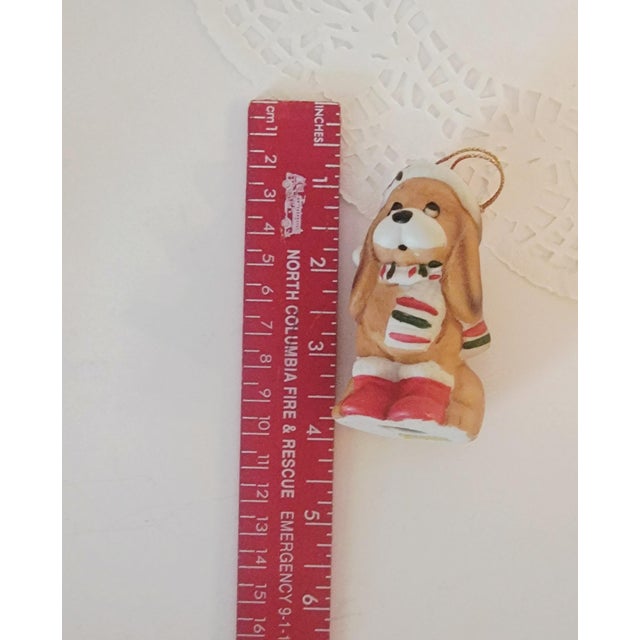 Red Vintage House of Lloyd Ceramic Figurine Ornament, Puppy Dog Furbaby 1988, Made in Taiwan Christmas Collectible For Sale - Image 8 of 9